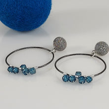 Load image into Gallery viewer, Blue Topaz Gemstone Hoop Earrings
