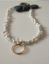 Load image into Gallery viewer, 17 inch handcrafted Keshi Pearl necklace bykatejewelry.
