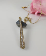 Load image into Gallery viewer, Tower of Rhinestone necklace bykatejewelry.
